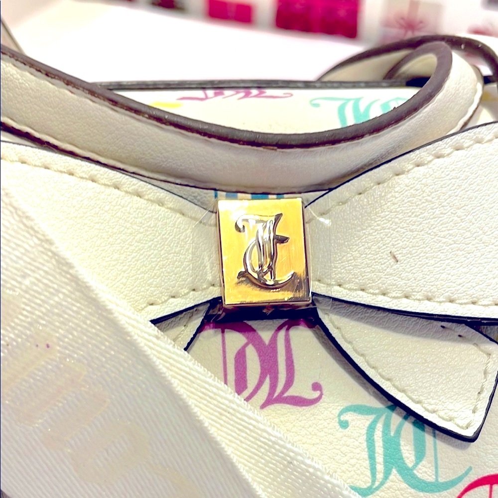 NWT Juicy Couture Multicolor Monogram White Top Handle Crossbody Bags - Picture 10 of 15